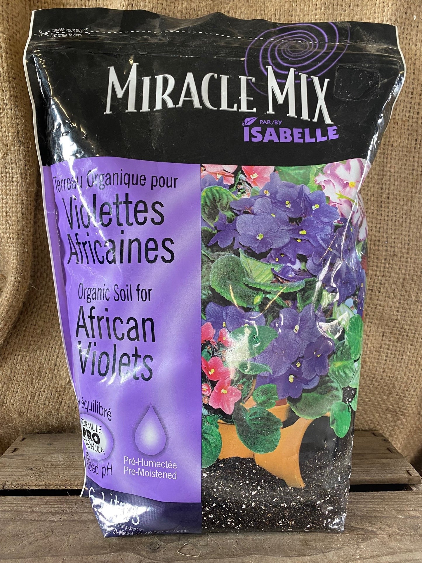 Terre organique pour violettes africaines 6L