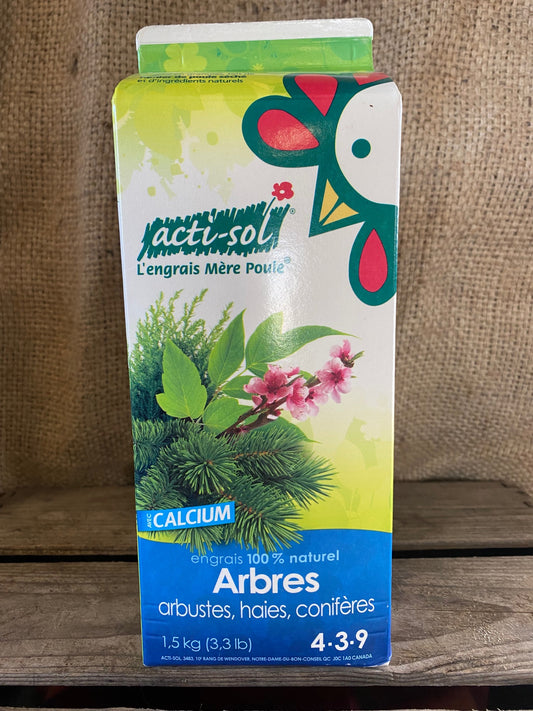 Engrais Acti-sol pour Arbres, Arbustes, Haies, Conifères 4-3-9