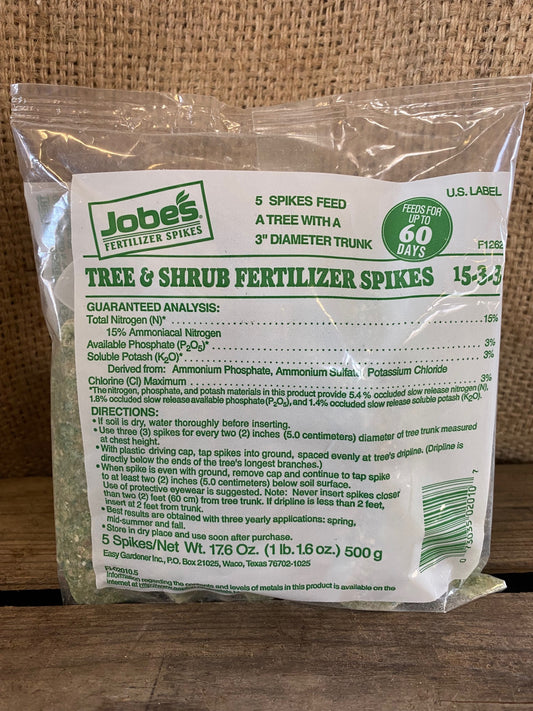 Jobes Tree & Shrub Fertilizer Spikes 15-3-3